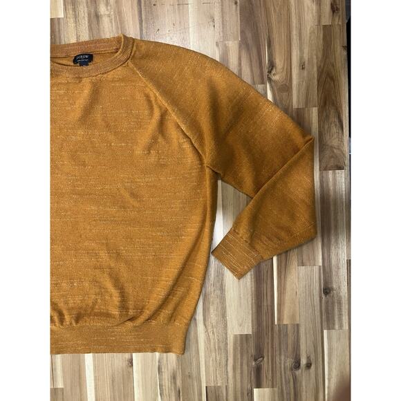 J.Crew Factory Budded Raglan Sleeve Crew Neck Sweater men's size M Harvest Gold - Picture 3 of 6